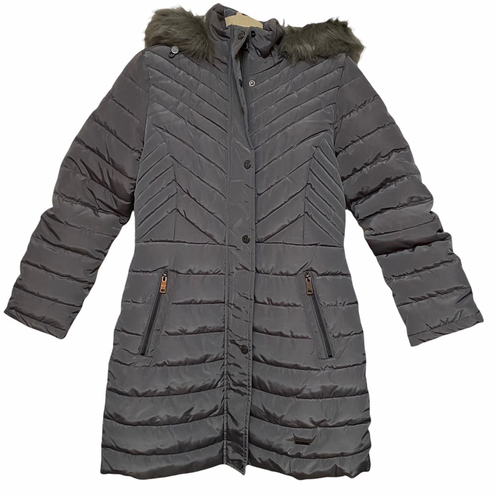 Kenneth Cole NY Faux Fur Trim Hooded Puffer Jacket - Picture 8 of 15